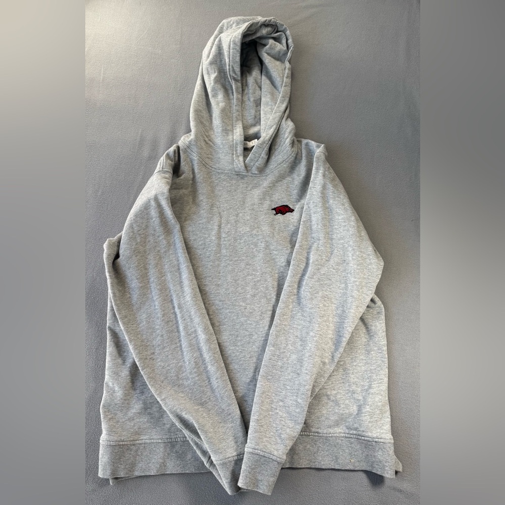Women’s Peter Millar Arkansas Razorbacks Stitched Logo Gray Hoodie Size Small